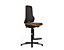 NEON Arbeitsdrehstuhl, mit Gleitern und Aufstiegshilfe, Sitzmaterial Kunstleder, ESD, Flexband orange 