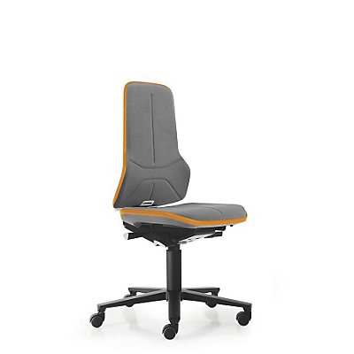 Siège d'atelier NEON, assise en Supertec, gris/orange
