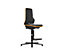 NEON Arbeitsdrehstuhl, mit Gleitern und Aufstiegshilfe, Sitzmaterial Integralschaum, ESD, Flexband orange 
