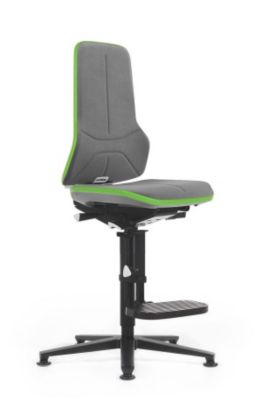 NEON Arbeitsdrehstuhl, mit Aufstiegshilfe, Sitzmaterial Supertec, Flexband grün 