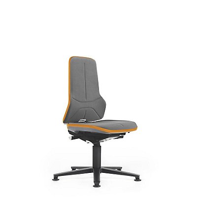 NEON Arbeitsdrehstuhl, mit Gleitern, Sitzmaterial Supertec, Flexband orange 