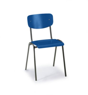 Chaise coque en bois, modèle classique - piétement peint, lot de 4 - hêtre naturel