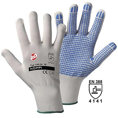 Handschuhe NOPPI, weiß / blau, VE 12 Paar, Größe 10