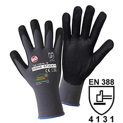 Handschuhe NON STICKY FOAM, grau / schwarz, VE 12 Paar, Größe 11