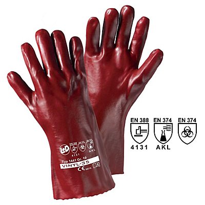 Handschuhe VINYL-27, rotbraun, VE 12 Paar, Länge 35 cm