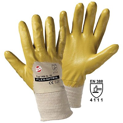 Handschuhe FLEX-NITRIL, gelb / natur, VE 12 Paar, Größe 10