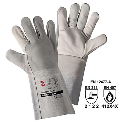 Schweißer-Handschuhe ARCO-35, grau, VE 12 Paar, Größe 10