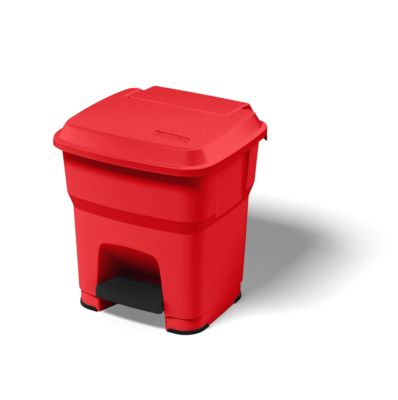 Image of Pedal-Abfallsammler aus Kunststoff - Volumen 35 l rot