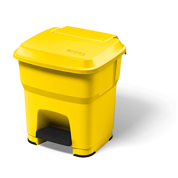 Image of Pedal-Abfallsammler aus Kunststoff - Volumen 35 l gelb