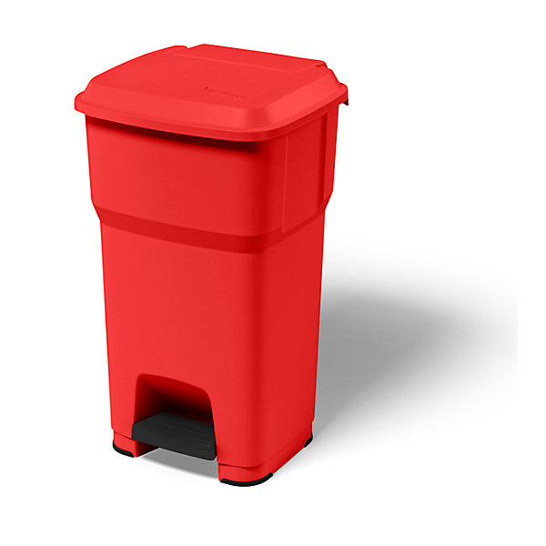 Image of Pedal-Abfallsammler aus Kunststoff - Volumen 60 l rot