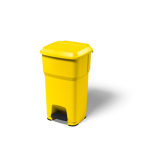 Image of Pedal-Abfallsammler aus Kunststoff - Volumen 60 l gelb