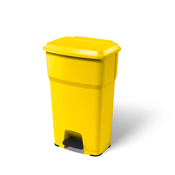 Image of Pedal-Abfallsammler aus Kunststoff - Volumen 85 l gelb