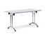 Table pliante - piétement double T en tube d'acier avec semelles courbées - largeur 1200 mm, gris clair