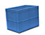 EURO-Behälter | LxB 600 x 400 mm | Wände und Boden geschlossen | 19,7 l | Blau | VE 4 Stk