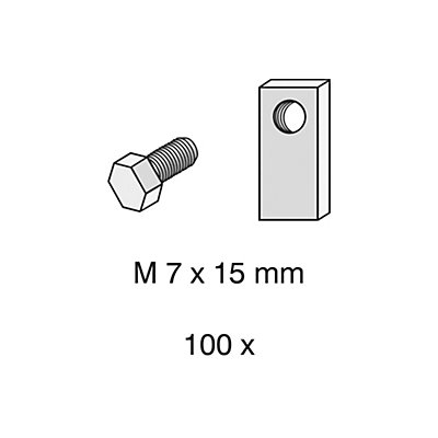 Vis - avec écrous spéciaux - M 7 x 15 mm, lot de 100