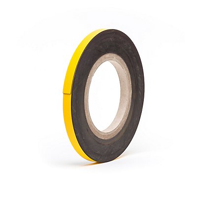 Magnet-Lagerschilder - gelb, Rollenware - Höhe 10 mm, Rollenlänge 10 m