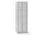 QUIPO Lochblechspind - Abteil 300 mm, 4 Fächer, für Vorhängeschloss, Türen basaltgrau