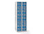 QUIPO Lochblechspind - Abteil 300 mm, 4 Fächer, für Vorhängeschloss, Türen basaltgrau