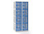 Lochblechspind - Abteil 400 mm, 8 Fächer, für Vorhängeschloss, Türen lichtgrau