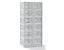 QUIPO Lochblechspind - Abteil 400 mm, 12 Fächer, für Vorhängeschloss, Türen lichtgrau