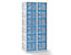 Lochblechspind - Abteil 400 mm, 12 Fächer, für Vorhängeschloss, Türen lichtgrau