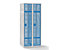 Lochblechspind - Abteil 400 mm, 2 Fächer, Zylinderschloss, Türen lichtblau
