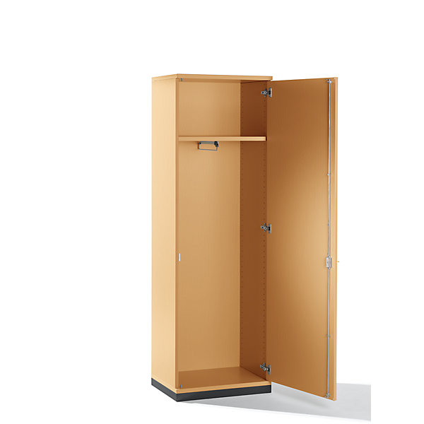Image of fm büromöbel Garderobe - 1 Fachboden 1 ausziehbare Kleiderstange Buche-Dekor