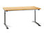 Schreibtisch mit C-Fußgestell - höhenverstellbar 650 – 850 mm, Breite 1600 mm, lichtgrau