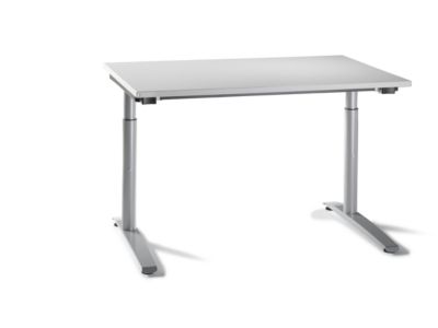 Image of fm büromöbel Schreibtisch mit C-Fußgestell - höhenverstellbar 650 – 850 mm Breite 1200 mm lichtgrau