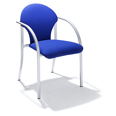 Polsterstapelstuhl - Sitz HxBxT 470 x 450 x 490 mm - Polsterfarbe blau, VE 2 Stk