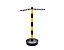 MORAVIA Kettenständer-Set - 6 Pfosten, 10 m Kette - zementgefüllter Dreiecksfuß, schwarz / gelb