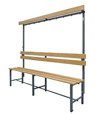 Melzer Metallbau Garderobenbank mit Hakenleiste und Holzleisten - ohne