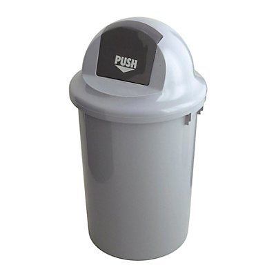 Collecteur de déchets à couvercle rabattable, plastique, capacité 60 l
