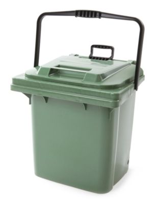Image of Abfallbehälter aus Kunststoff mit Ziehstange grün