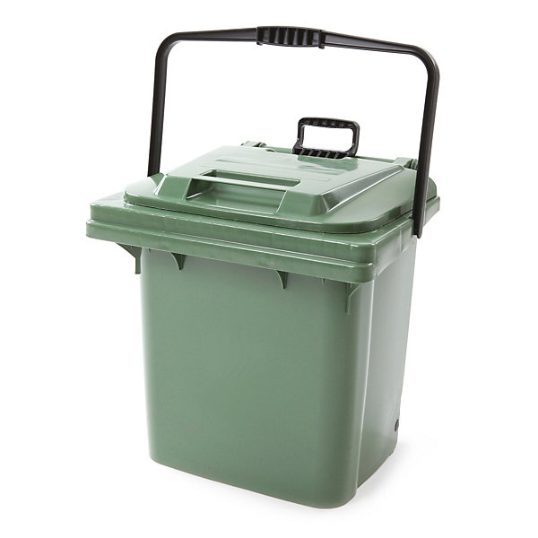 Image of Abfallbehälter aus Kunststoff mit Ziehstange grün