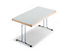 Tables pliantes - piétement en T - 1700 x 700 mm, piétement chromé, plateau gris clair