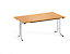 Table pliante à chants arrondis - piétement en tube rond, plateau rectangulaire - 1200 x 700 mm, piétement coloris aluminium, plateau gris clair