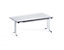 Table pliante à chants arrondis - piétement en tube rond, plateau rectangulaire - 1200 x 700 mm, piétement coloris aluminium, plateau gris clair