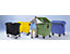 Kunststoff-Großmüllbehälter, nach DIN EN 840 - Volumen 1100 l, Schiebedeckel, Kindersicherung - rot, ab 5 Stk