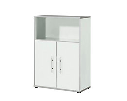 CLEARLINE Armoire combinée - 2 tablettes, 1 casier ouvert, 2 portes battantes