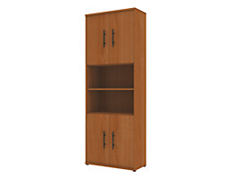 CORINNA Armoire mixte - 5 tablettes, 2 casiers ouverts, 4 portes