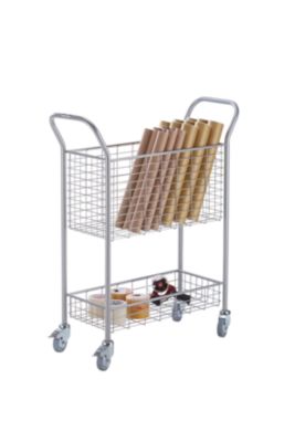 EUROKRAFT Büro- und Postwagen - Tragfähigkeit 200 kg, 2 Etagen