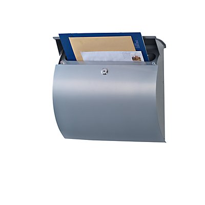 Briefkasten, abgerundet, HxBxT 327 x 375 x 117 mm, Edelstahl 