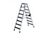 Günzburger Steigtechnik Stufen-Stehleiter, beidseitig begehbar, rutschhemmend, belastbar, 2 x 3 Stufen 