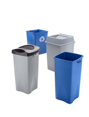 Rubbermaid Collecteur de déchets en plastique - capacité 87 l, canaux d'aération - gris