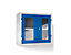 QUIPO Werkstatt-Hängeschrank, HxBxT 600 x 650 x 320 mm, Sichtfenstertüren, enzianblau RAL 5010 