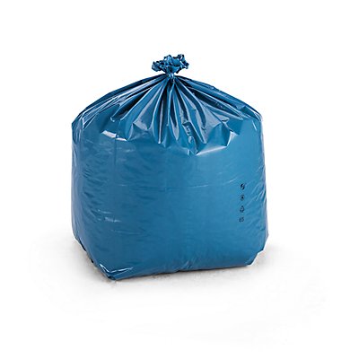 Sacs-poubelle en polyéthylène - capacité 80 l - L x l x h 500 x 450 x 900 mm, bleu, lot de 150
