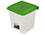 Kunststoff-Tretabfallsammler, HxBxT 435 x 410 x 400 mm, 30 l, weiß, Deckel grün