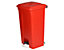 Kunststoff-Tretabfallsammler, HxBxT 790 x 505 x 410 mm, 90 l, weiß, Deckel rot 