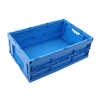 Faltbox aus Polypropylen, Inhalt 44 l ohne Deckel, blau, stapelbar